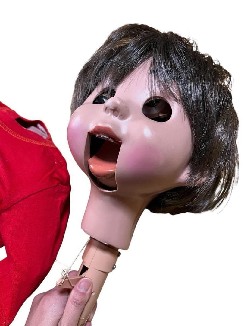 腹話術人形　腹話術　 人形 昭和レトロ　こども　約80㎝　口は可動　目は難あり