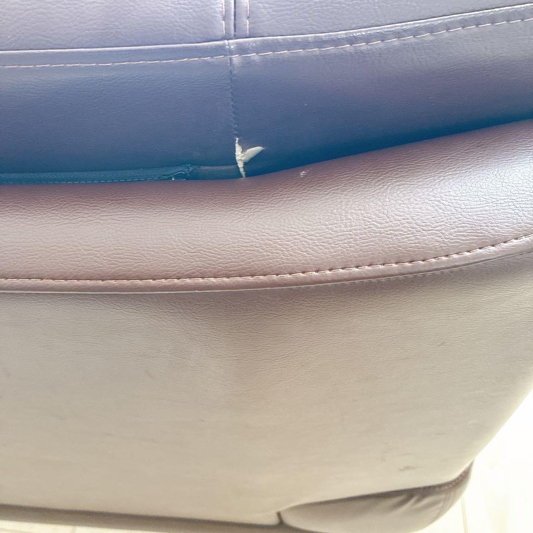 3人掛け レザー調ソファ ブラウン（東京インテリア購入）