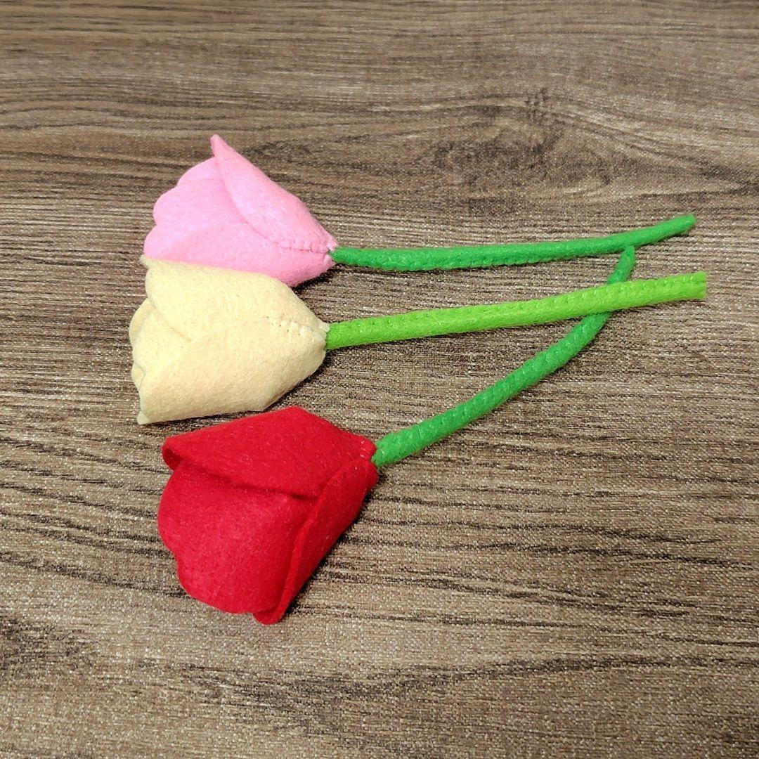 （売約済み）フェルト　ままごと　花　ミックス　紫リボン