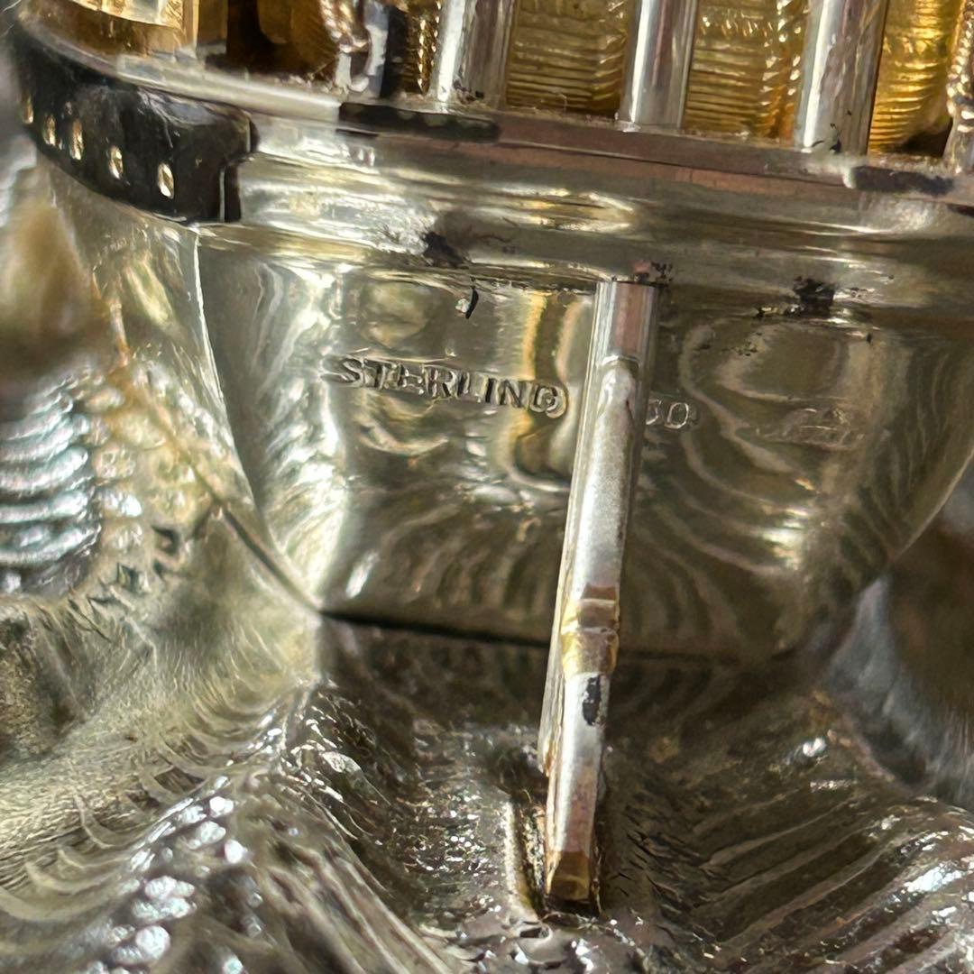 銀製　STERLING960刻印　宝船　船重さ約139g