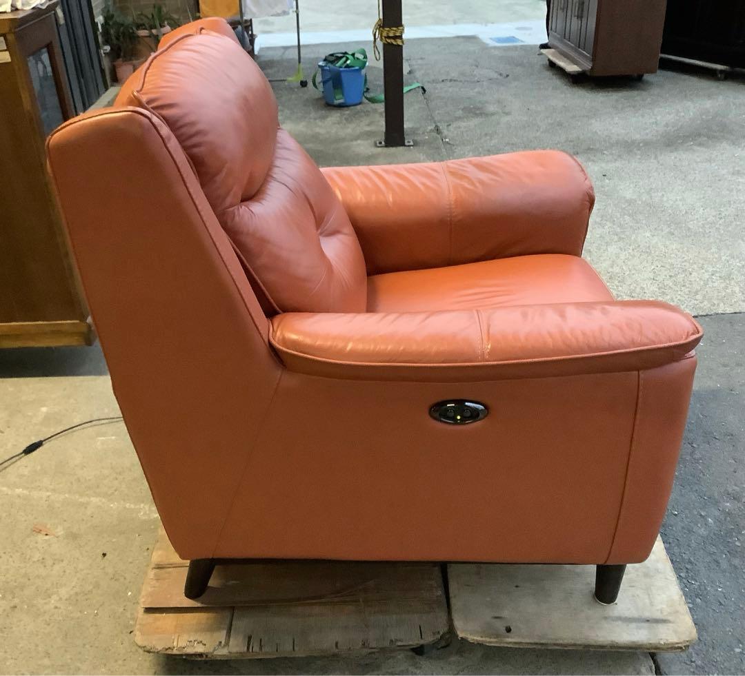 送料込み！革張り 電動リクライニングチェア ワタリジャパン 1人掛け（★）