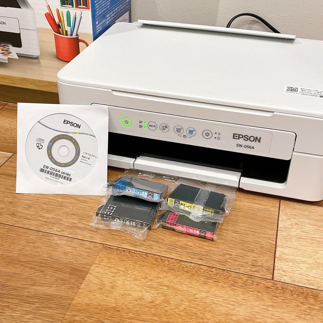動作確認済EPSON インクジェットプリンター　EW-056A 互換インク4色付