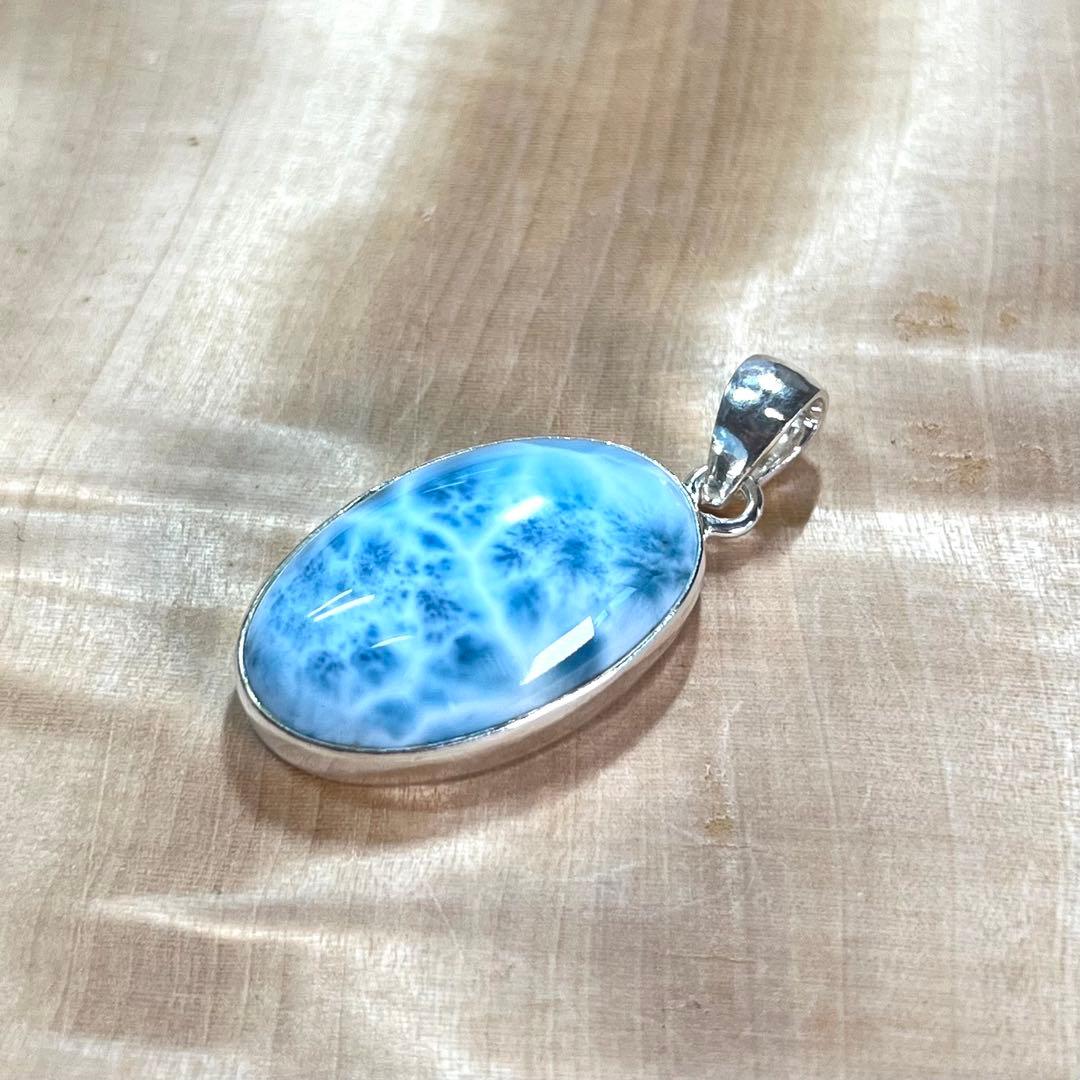 高品質　ラリマー　ペンダント　ネックレス　silver925 3-54