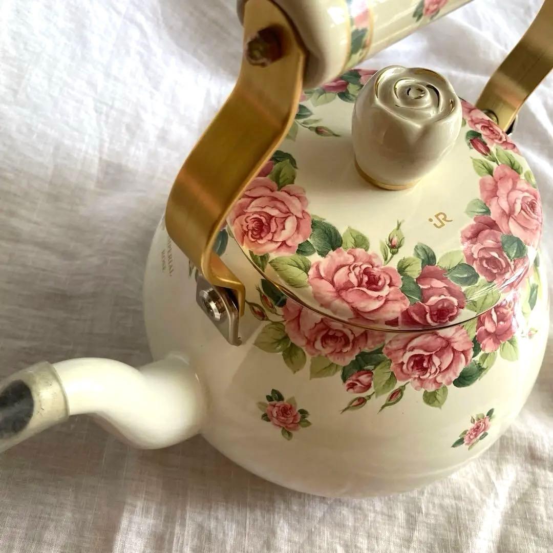 【新品未使用】エジリー　ケトル　インペリアルローズ　花柄　　2.3L　クリーム色