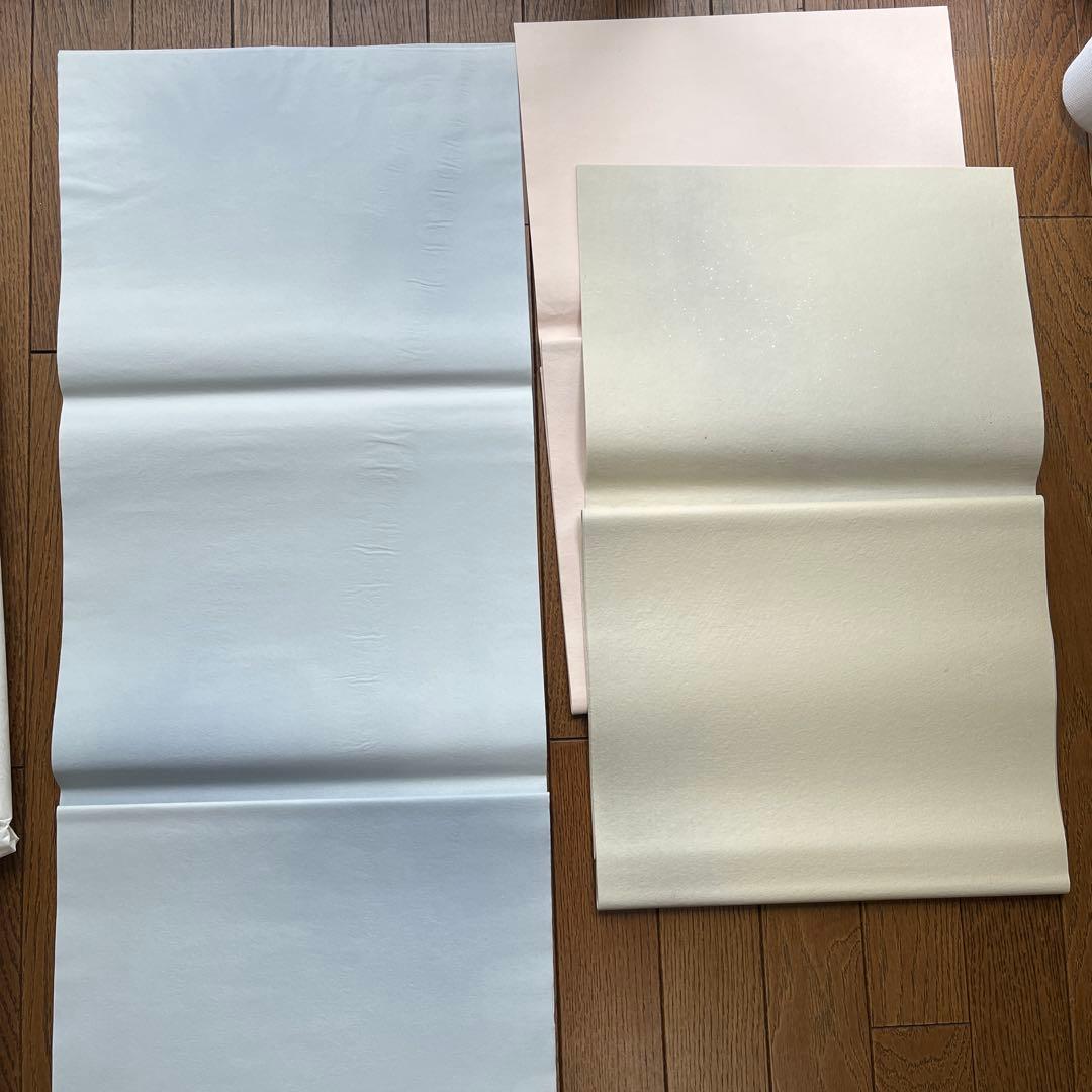 半切加工紙絹目50枚　色流し、切箔砂子、ぼかしなど、56枚　計20,000円相当