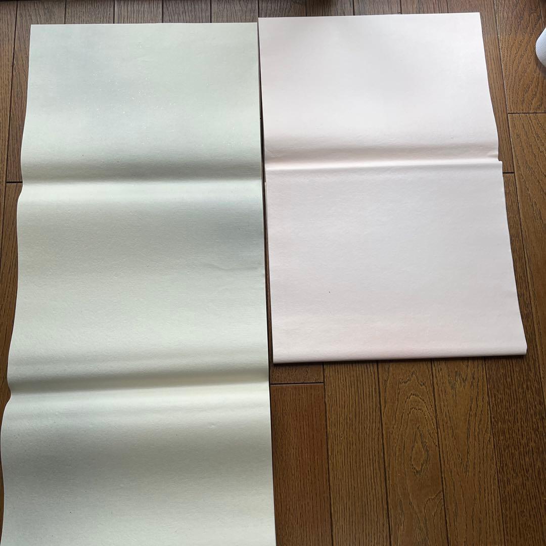 半切加工紙絹目50枚　色流し、切箔砂子、ぼかしなど、56枚　計20,000円相当
