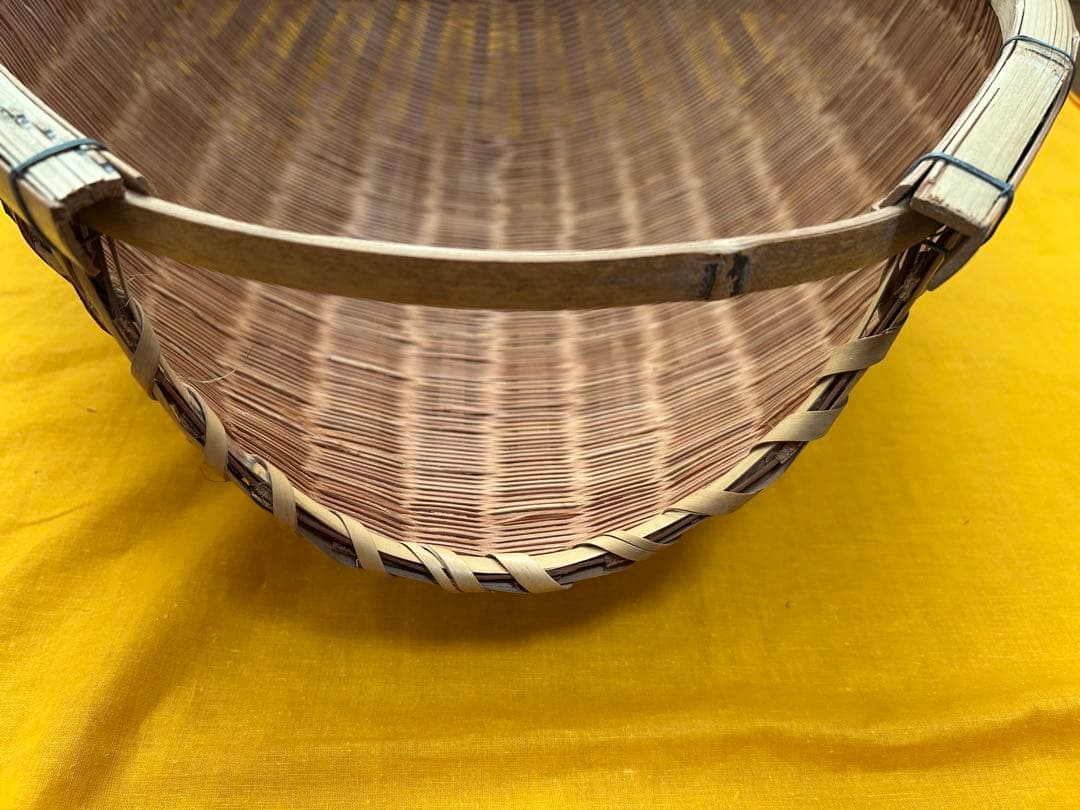 昭和レトロ　竹細工　手編み　片口竹ざる　2個