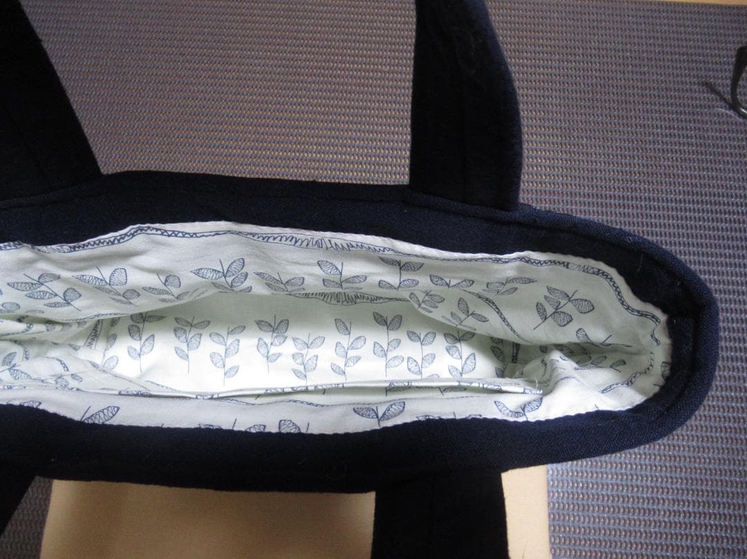 絣に刺し子のパッチワークバッグ　ハンドメイド