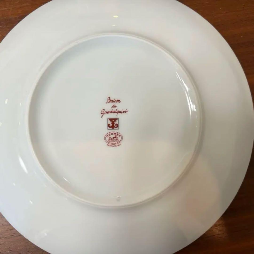 Hermès Saronno プレート 赤白