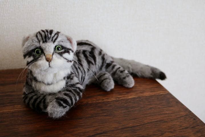 羊毛フェルト　猫　アメリカンショートヘア