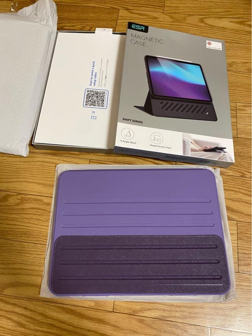 ESR iPad Air10.9 ケース 磁気式 Pencil対応 パープル