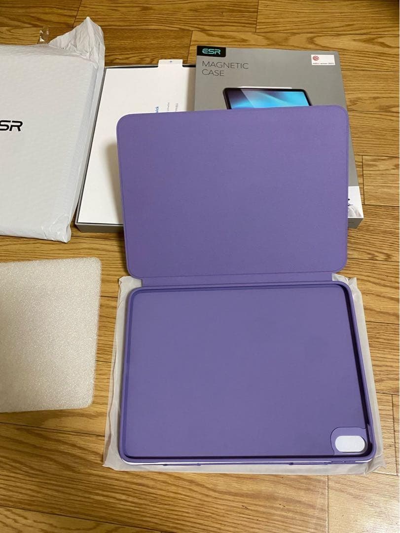 ESR iPad Air10.9 ケース 磁気式 Pencil対応 パープル