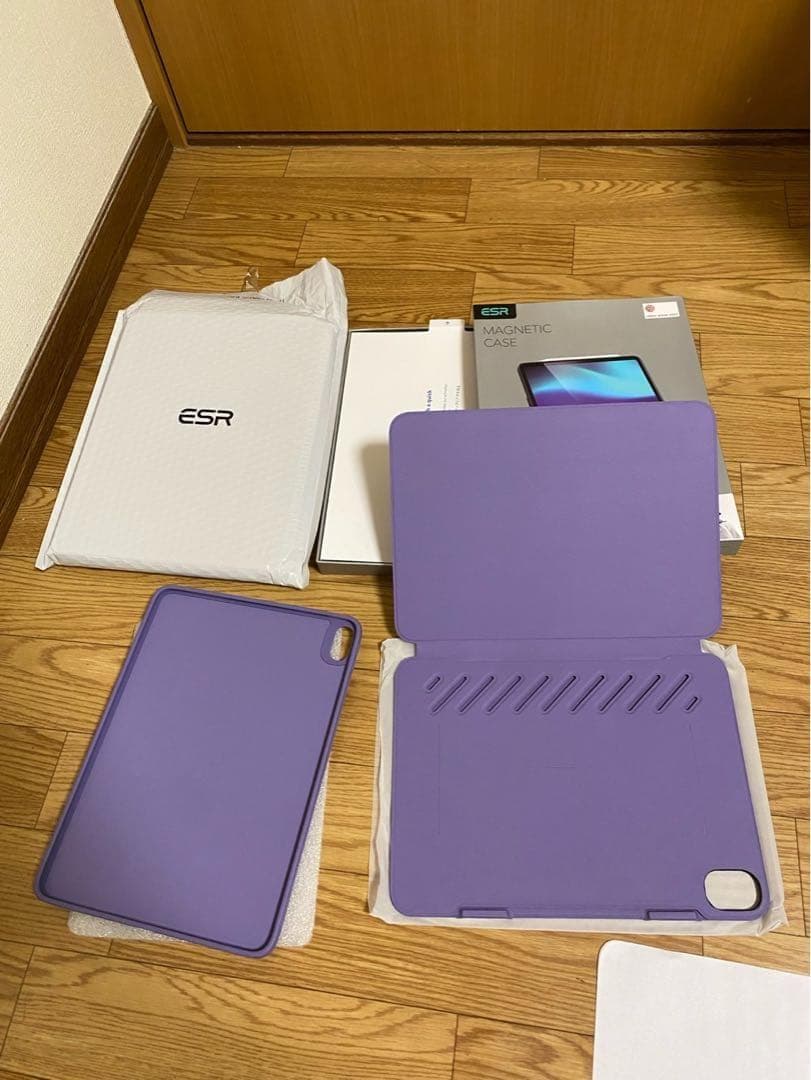 ESR iPad Air10.9 ケース 磁気式 Pencil対応 パープル