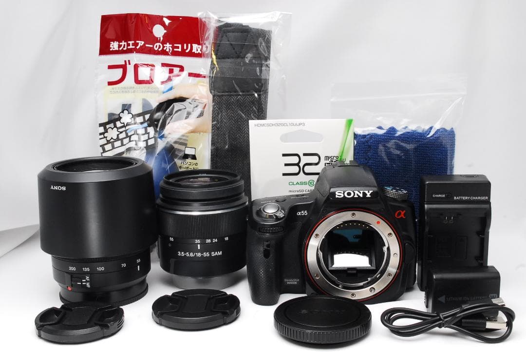 ♥ SONY α55 ♥純正ダブルレンズ♥スマホ転送♥初心者おすすめ♥ 一眼レフ