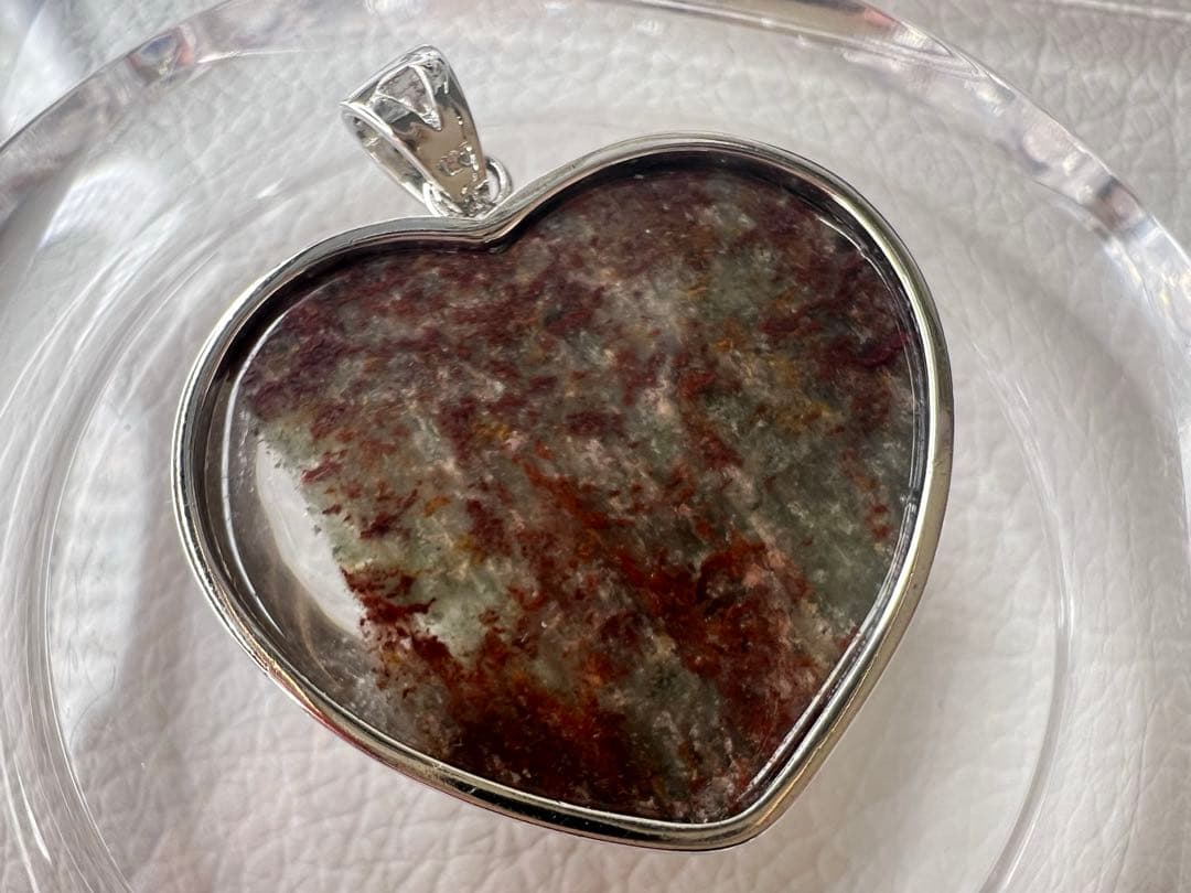 ガーデンクォーツハート虹あり ♡ S925 ペンダントトップ