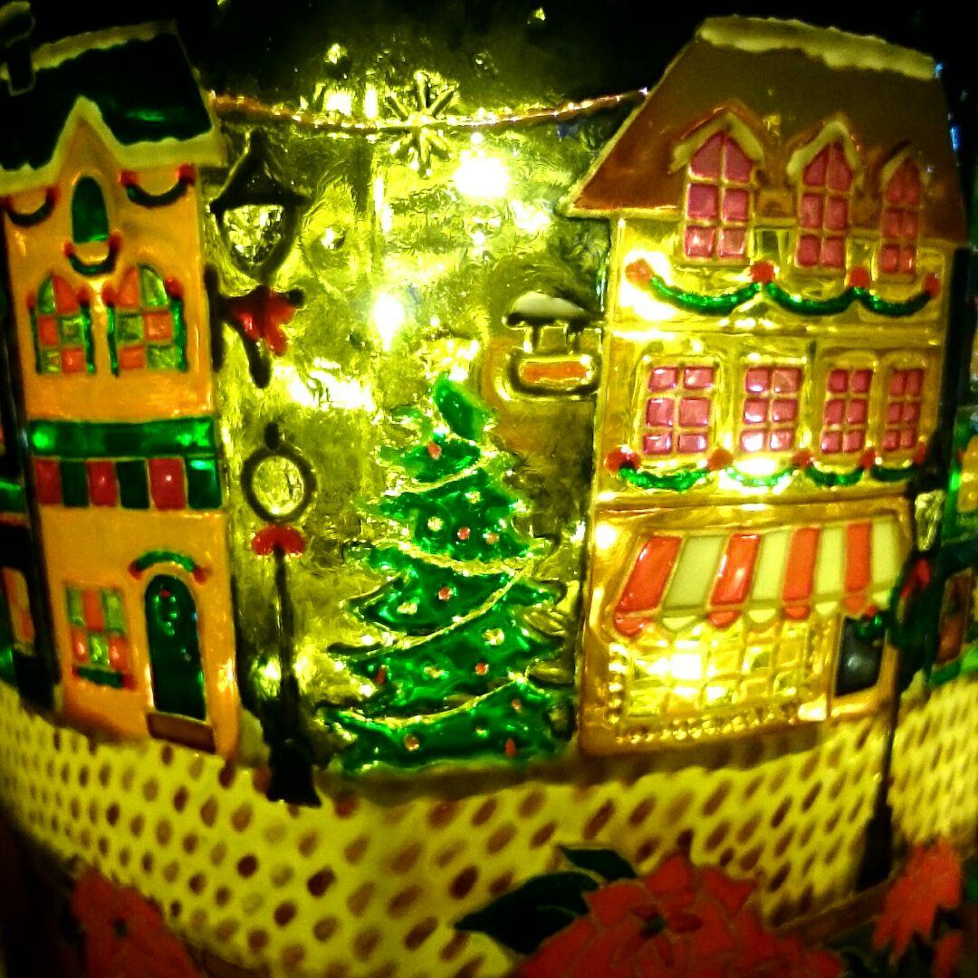 冬 架空の町 クリスマス キャンドルホルダー