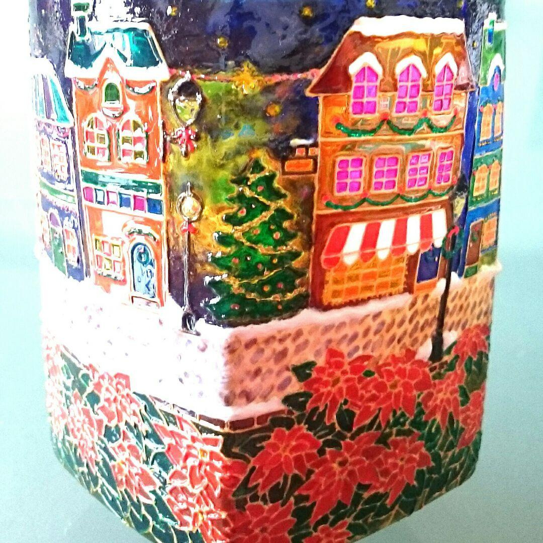 冬 架空の町 クリスマス キャンドルホルダー