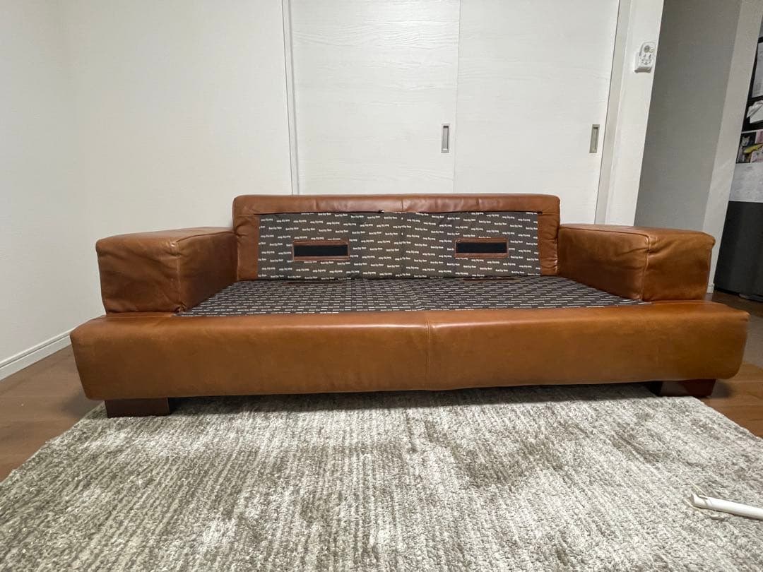 ACTUS アクタス five by five 3人掛 レザー ソファ