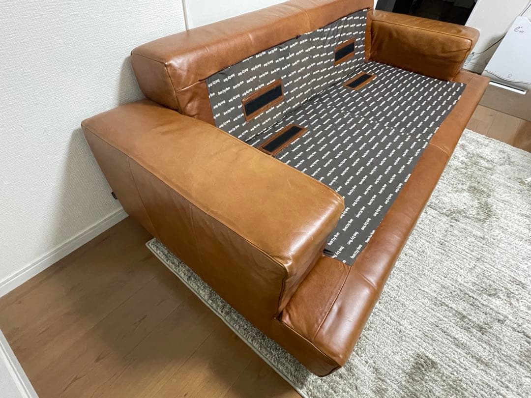 ACTUS アクタス five by five 3人掛 レザー ソファ