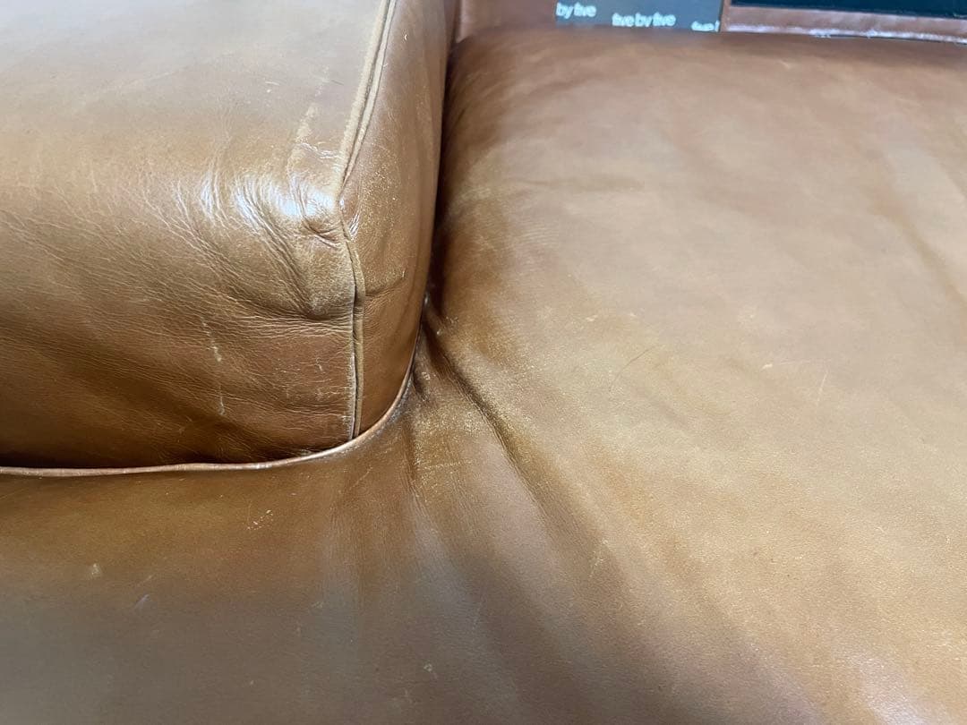 ACTUS アクタス five by five 3人掛 レザー ソファ