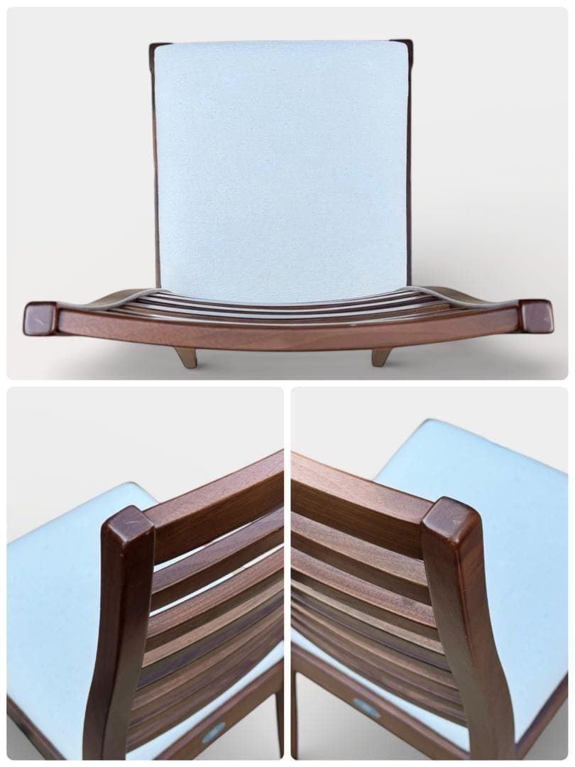 ②秋田木工 IDC大塚家具 ダイニングチェア ラダーバック 曲げ木 ２脚