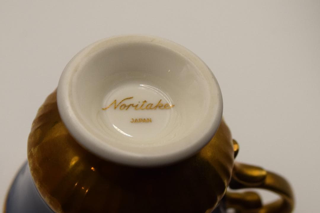 ノリタケ　スタジオ・コレクション　ブルー金彩デミタスカップ６客セット