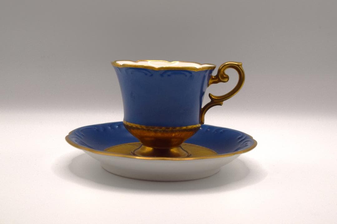 ノリタケ　スタジオ・コレクション　ブルー金彩デミタスカップ６客セット