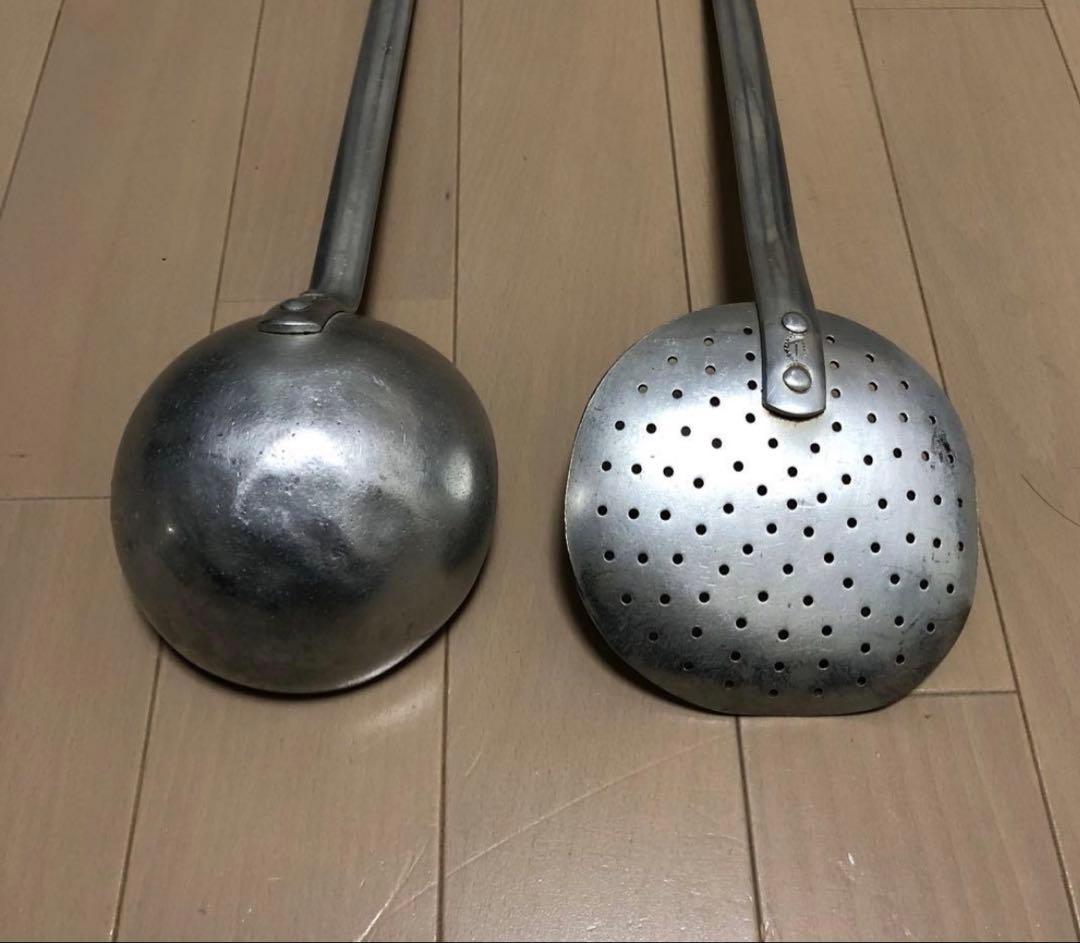 TOURNUS アルミ製 レードル 穴開きレードル 2点フランス アンティーク