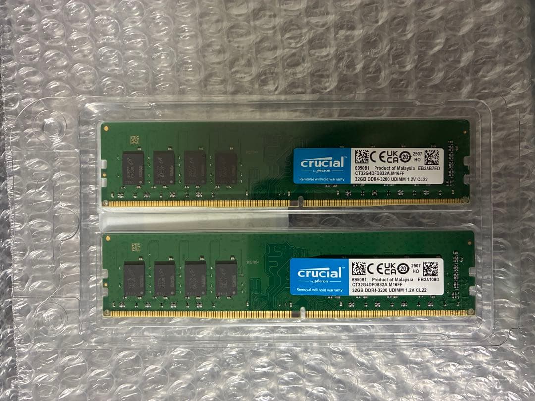 crucial メモリ64GB KIT (2 x 32GB) 未開封