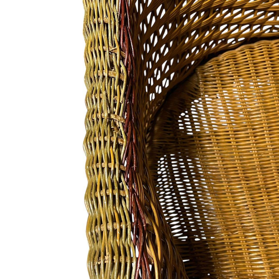 アジアンテイスト　籐　ラタン　ロイドルームチェア 肘掛け　肘置き　1人用チェア