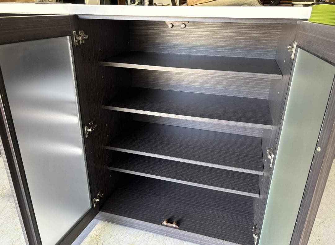 国産 キッチンカウンター、モダンキッチンボード、幅120cm Used/キレイ
