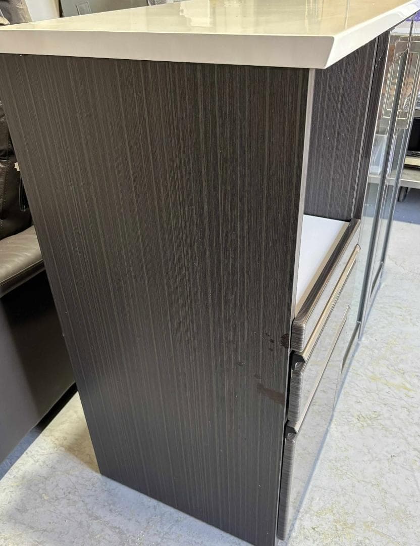 国産 キッチンカウンター、モダンキッチンボード、幅120cm Used/キレイ