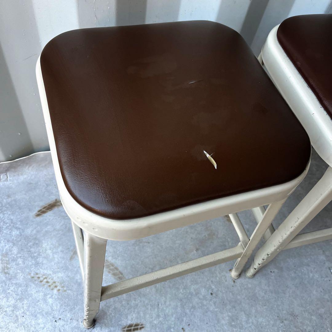 取付無料！LYON パシフィックファニチャーサービス 工場用スツール 茶 2脚✨