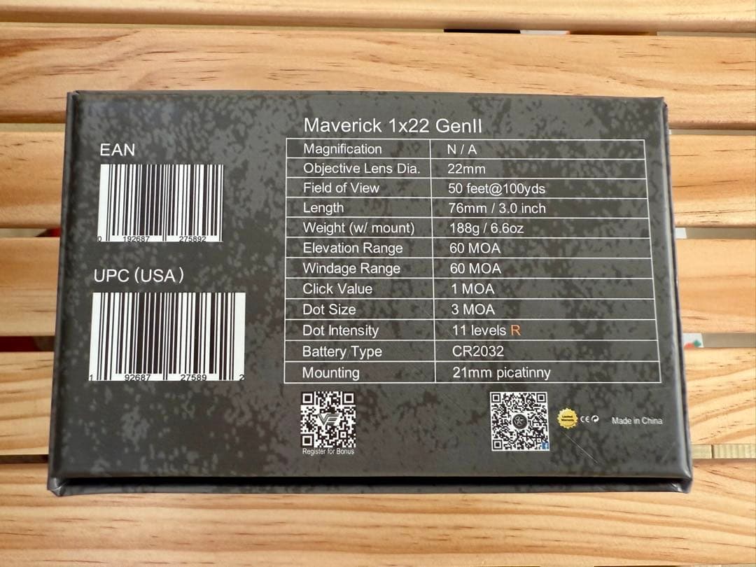 VectorOptics　SCRD-12Ⅱ　Maverick 1x22 Gen2