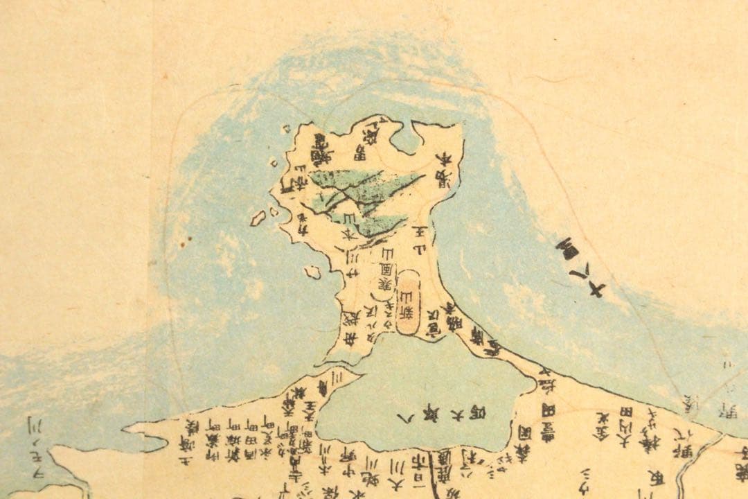 No4715 掛軸　古地図　陸奥出羽国郡行程全図　橋本玉蘭斎謙識　紙本　送料無料