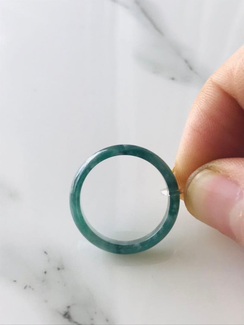 [R300-099］翡翠　くりぬき　リング　天然石　一点物　グアテマラ産　17号