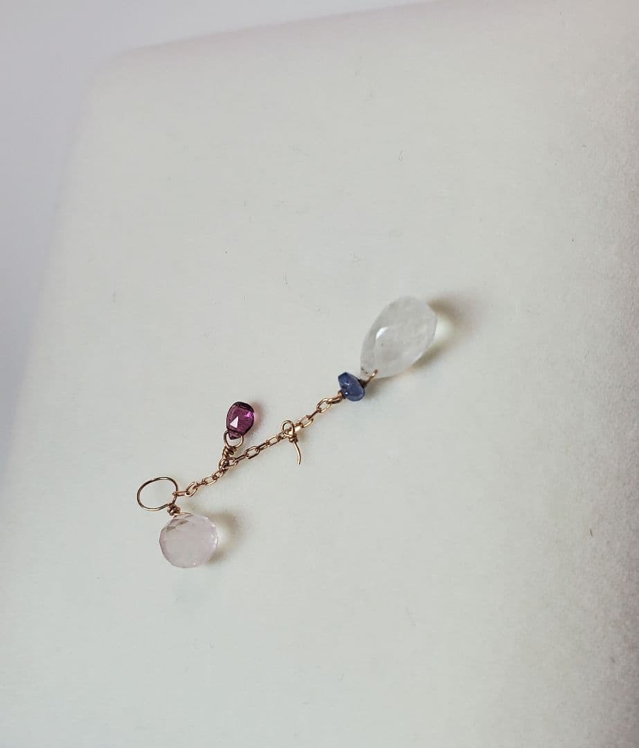 K18 K10 14KGFパーツ使用 天然石ブリオレット チャーム 8点セット