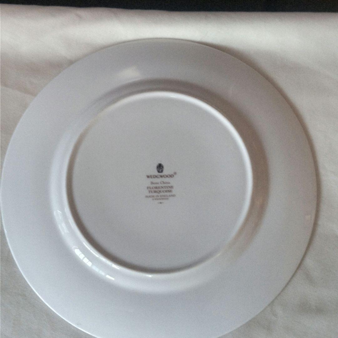 ウェッジウッド・フロレンティーンターコイズ・オーバルプレート大&27㎝壺マーク
