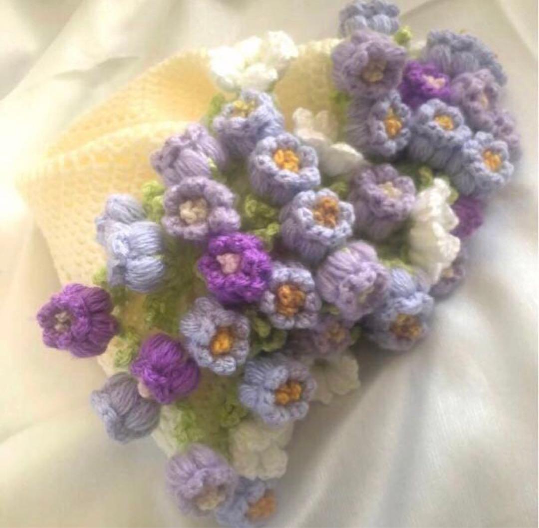 花束ブランケット ブーケブランケット フラワー 手編み ハンドメイド 70cm