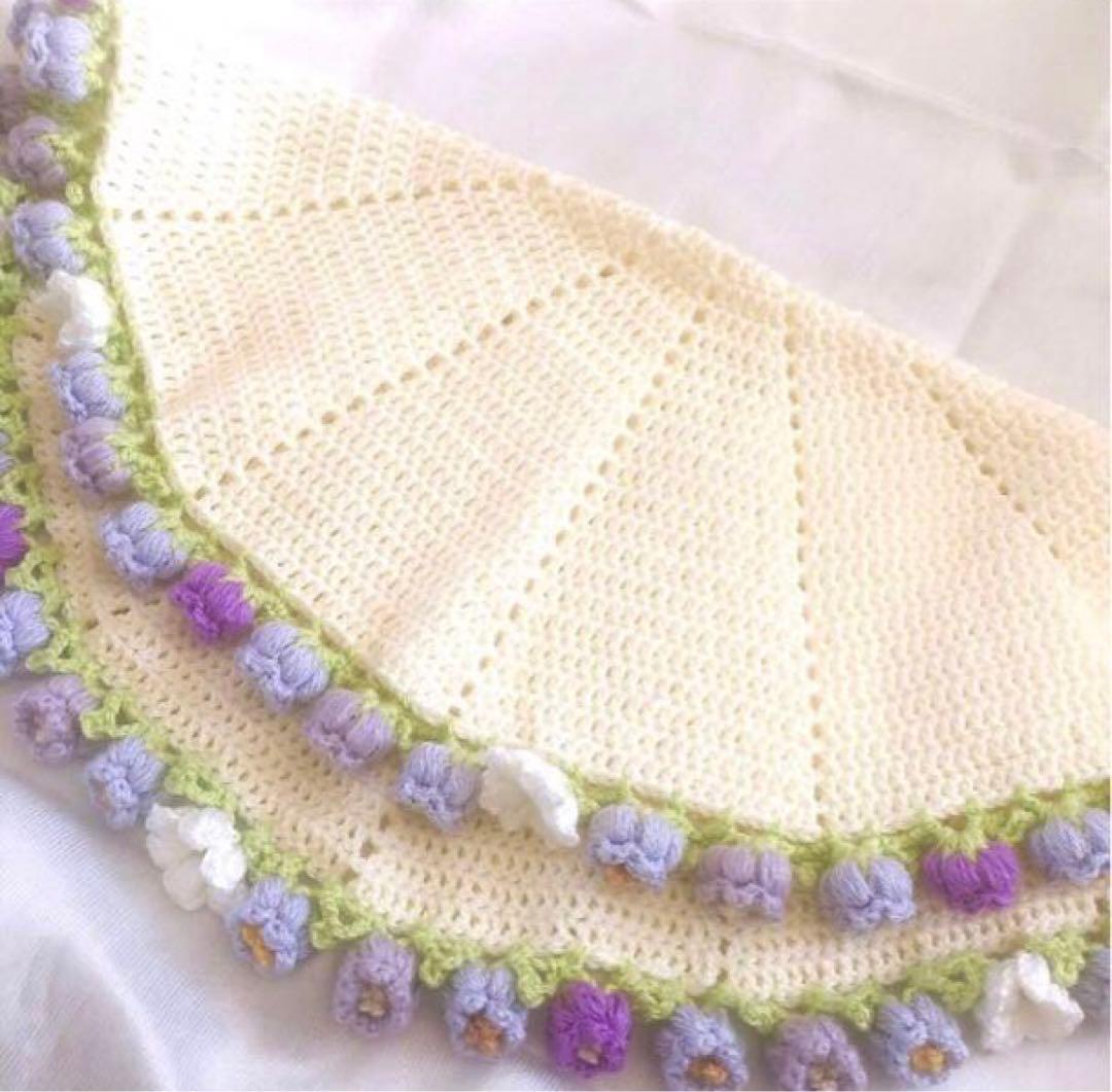 花束ブランケット ブーケブランケット フラワー 手編み ハンドメイド 70cm