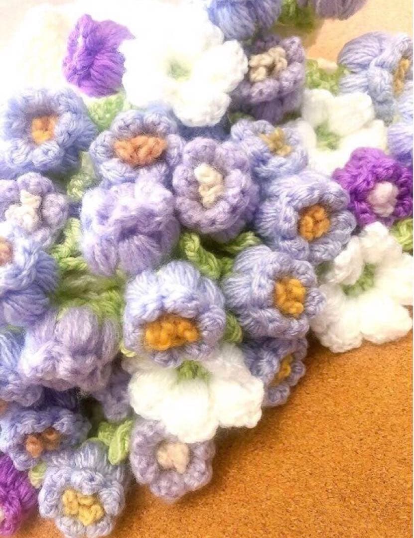 花束ブランケット ブーケブランケット フラワー 手編み ハンドメイド 70cm