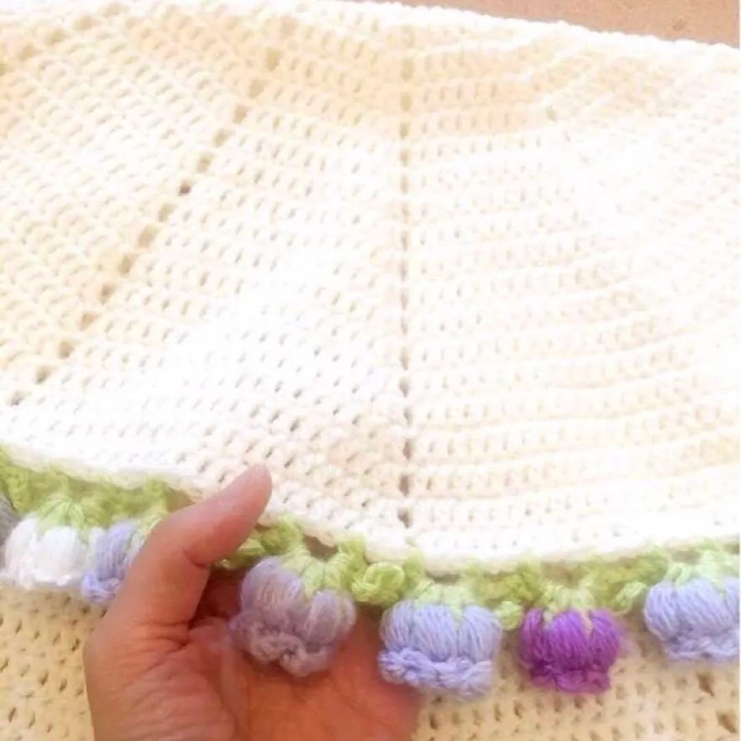 花束ブランケット ブーケブランケット フラワー 手編み ハンドメイド 70cm