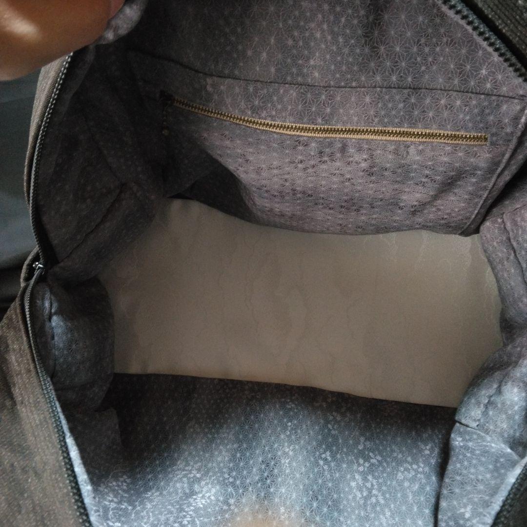 大島紬ハンドメイド　泥大島　古布ハンドメイド　着物リメイク　正絹　ボストンバッグ