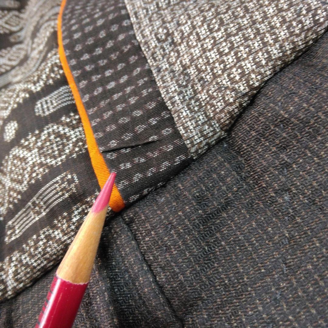 大島紬ハンドメイド　泥大島　古布ハンドメイド　着物リメイク　正絹　ボストンバッグ