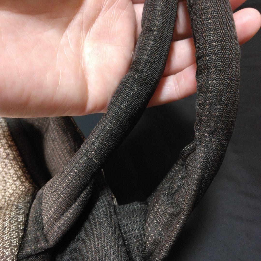 大島紬ハンドメイド　泥大島　古布ハンドメイド　着物リメイク　正絹　ボストンバッグ