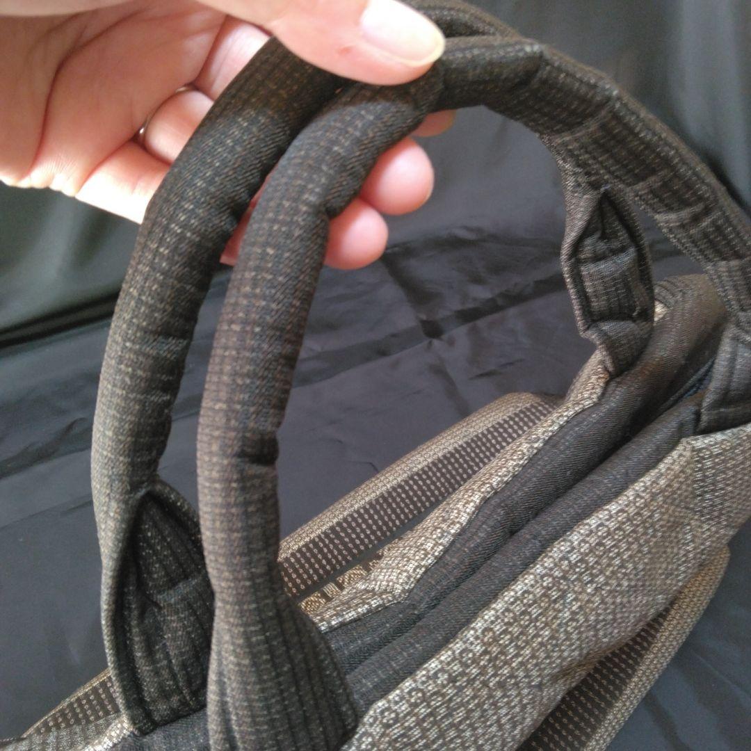 大島紬ハンドメイド　泥大島　古布ハンドメイド　着物リメイク　正絹　ボストンバッグ