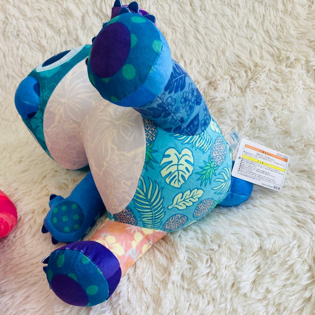 【新品未使用】ディズニー スティッチ&エンジェル 限定品ぬいぐるみ パッチワーク