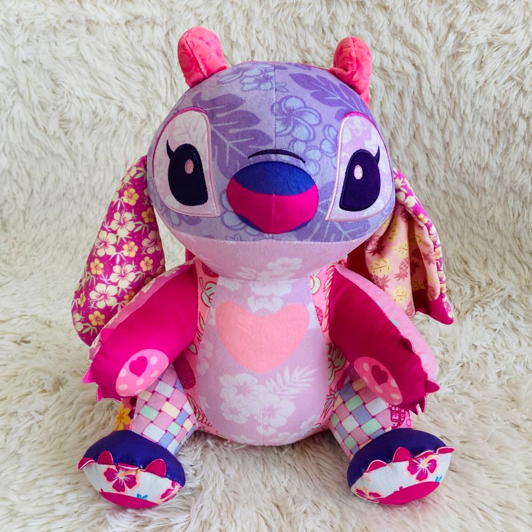 【新品未使用】ディズニー スティッチ&エンジェル 限定品ぬいぐるみ パッチワーク