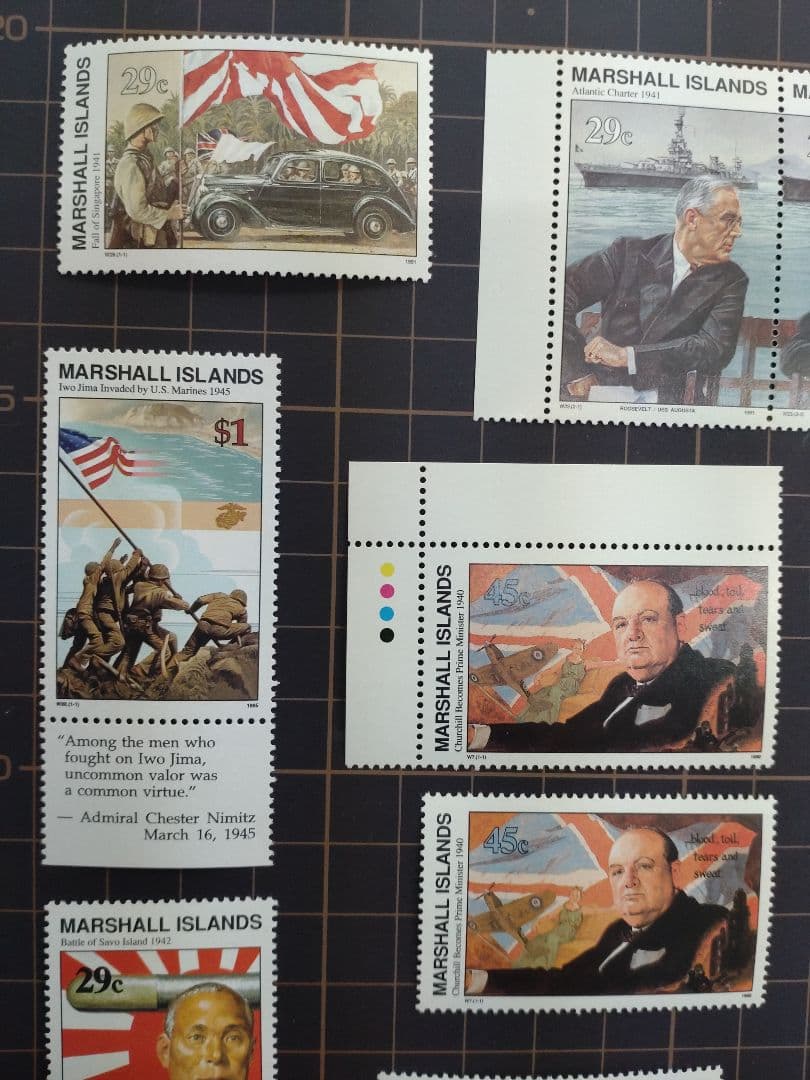 第二次世界大戦　マーシャル諸島 記念切手まとめ売り