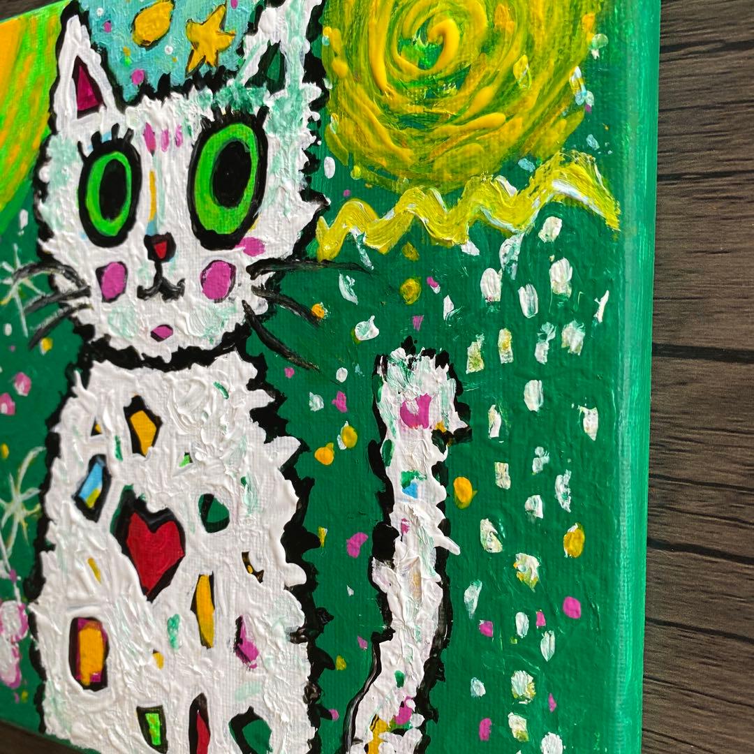 POPアート カラフルな猫 抽象画キャンバスアクリル画インテリア「kitty絵画